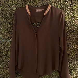 Astr Black long sleeve top